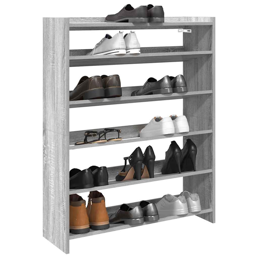 Vidaxx Schuhregal 80x25x100 cm, Holzwerkstoff, Sonoma-Eiche, grau