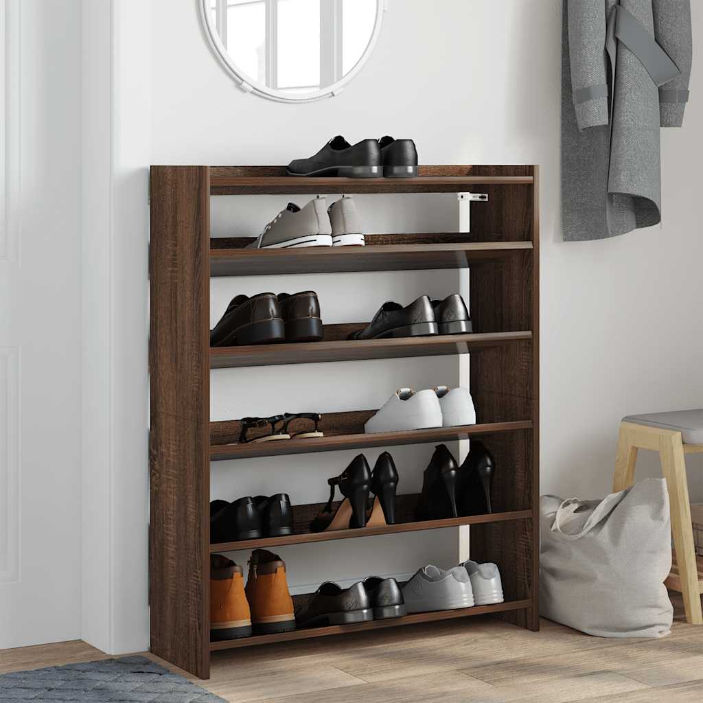 Vidaxx Schuhregal 80x25x100 cm, fertige Holzfarbe, braune Eiche