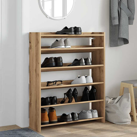 VidaXL Schuhregal 80x25x100 cm aus handgefertigtem Holz, Farbe handwerkliche Eiche