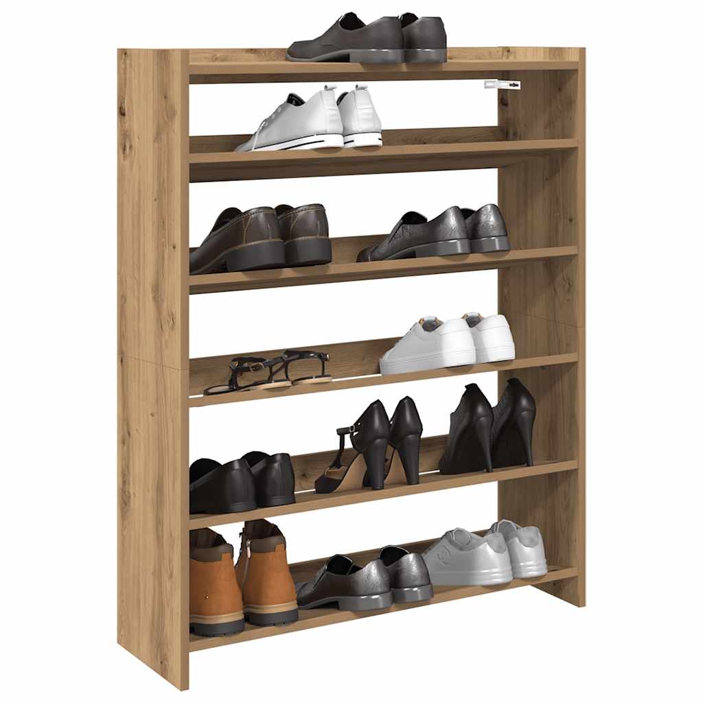 VidaXL Schuhregal 80x25x100 cm aus handgefertigtem Holz, Farbe handwerkliche Eiche