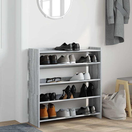 Vidaxx Schuhregal 80x25x81 cm, fertige Holzfarbe Sonoma-Eiche grau