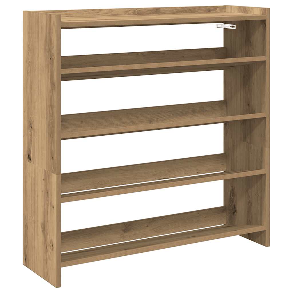 VidaXL Schuhregal 80x25x81 cm aus handgefertigtem Holz, handwerkliche Eichenfarbe