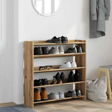 VidaXL Schuhregal 80x25x81 cm aus handgefertigtem Holz, handwerkliche Eichenfarbe