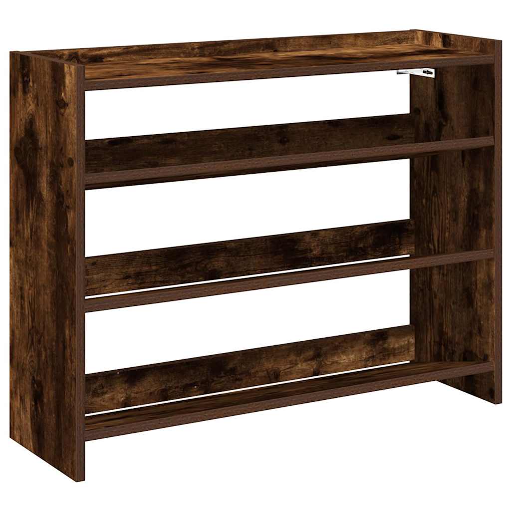 VidaXL Schuhregal 80x25x62 cm verarbeitetes Holz, geräucherte Eiche