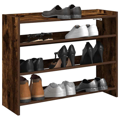 VidaXL Schuhregal 80x25x62 cm verarbeitetes Holz, geräucherte Eiche