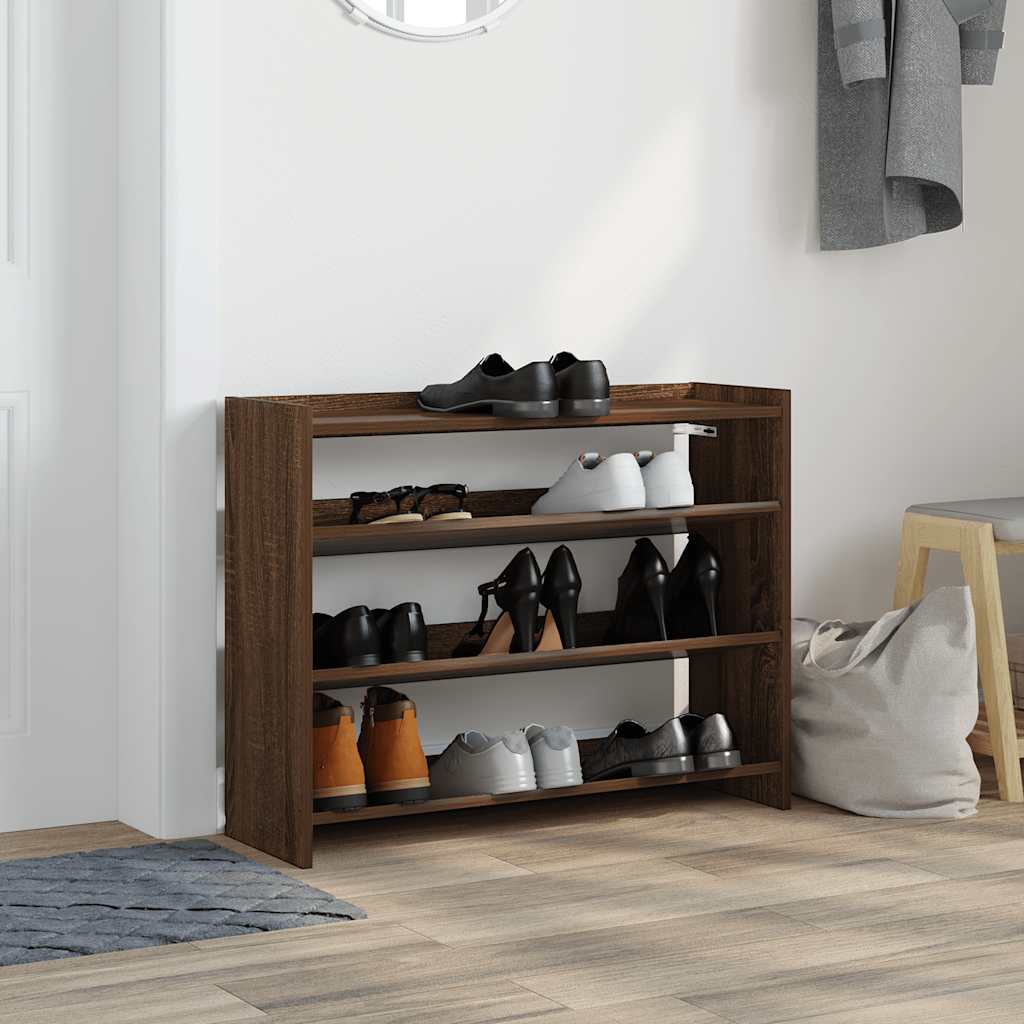 Vidaxx Schuhregal 80 x 25 x 62 cm, fertige Holzfarbe, braune Eiche