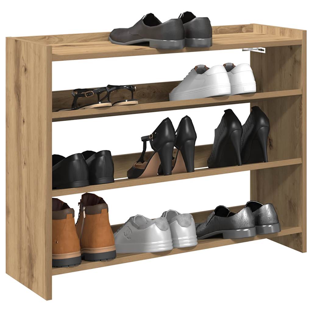 Vidaxx Schuhregal 80x25x62 cm aus handgefertigtem Holz, handwerkliche Eichenfarbe