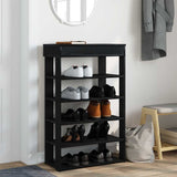 Vidaxx Schuhregal 60x30x98 cm lackiertes Holz schwarz