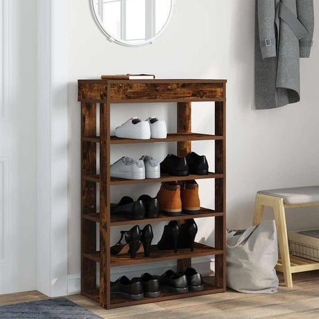 Vidaxx Schuhregal 60x30x98 cm verarbeitetes Holz, geräucherte Eiche
