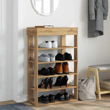 Vidaxx Schuhregal 60x30x98 cm aus handgefertigtem Holz, handwerkliche Eichenfarbe