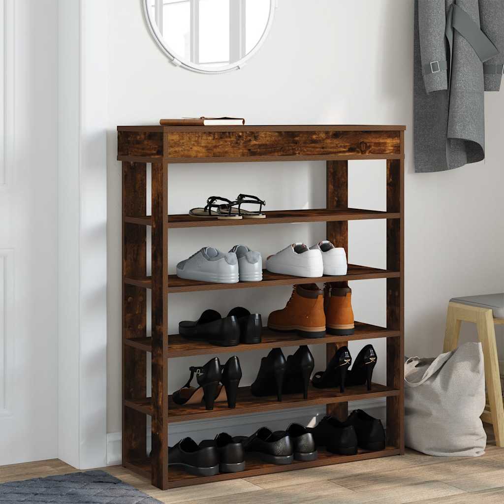Vidaxx Schuhregal 80x30x98 cm verarbeitetes Holz, geräucherte Eiche