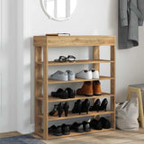 Vidaxx Schuhregal 80x30x98 cm aus handgefertigtem Holz, handwerkliche Eichenfarbe