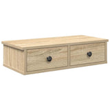 Vidaxl wandschap met lades 60x28x15 cm bewerkt hout sonoma eikenkleur
