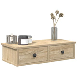 Vidaxl wandschap met lades 60x28x15 cm bewerkt hout sonoma eikenkleur