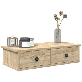 Vidaxl wandschap met lades 60x28x15 cm bewerkt hout sonoma eikenkleur