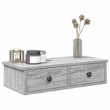 Vidaxl wandschap met lades 60x28x15 cm bewerkt hout grijs sonoma eiken