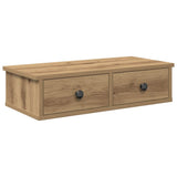 Vidaxl wandschap met lades 60x28x15 cm bewerkt hout artisanaal eiken
