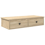 Vidaxl wandschap met lades 80x34x17 cm bewerkt hout sonoma eikenkleur