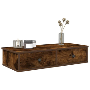 Vidaxl wandschap met lades 80x31x17 cm bewerkt hout gerookt eikenkleur