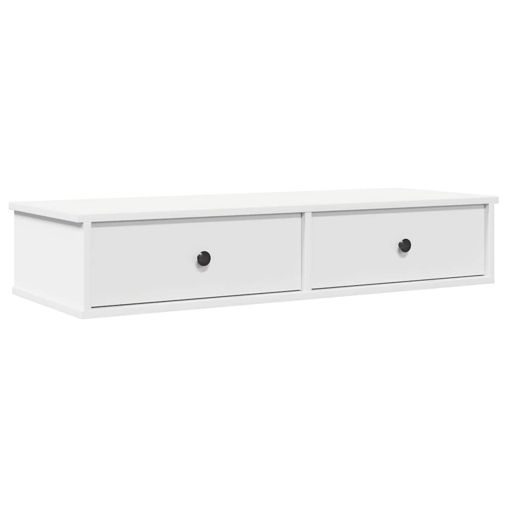 Vidaxl wandschap met lades 100x37,5x19 cm bewerkt hout wit