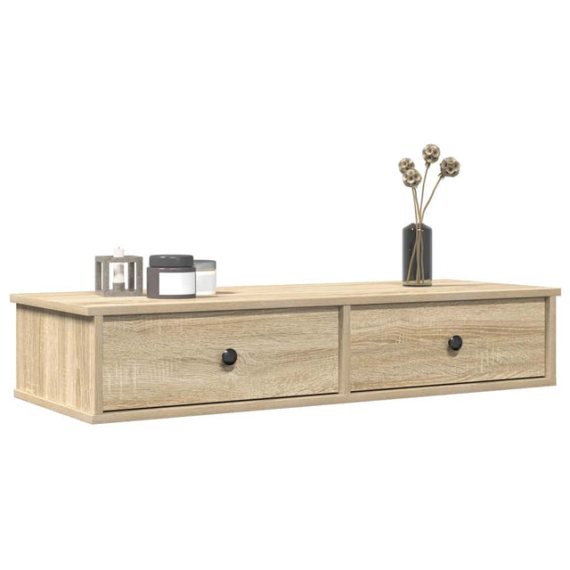 Vidaxl wandschap met lades 100x37,5x19 cm bewerkt hout sonoma eiken
