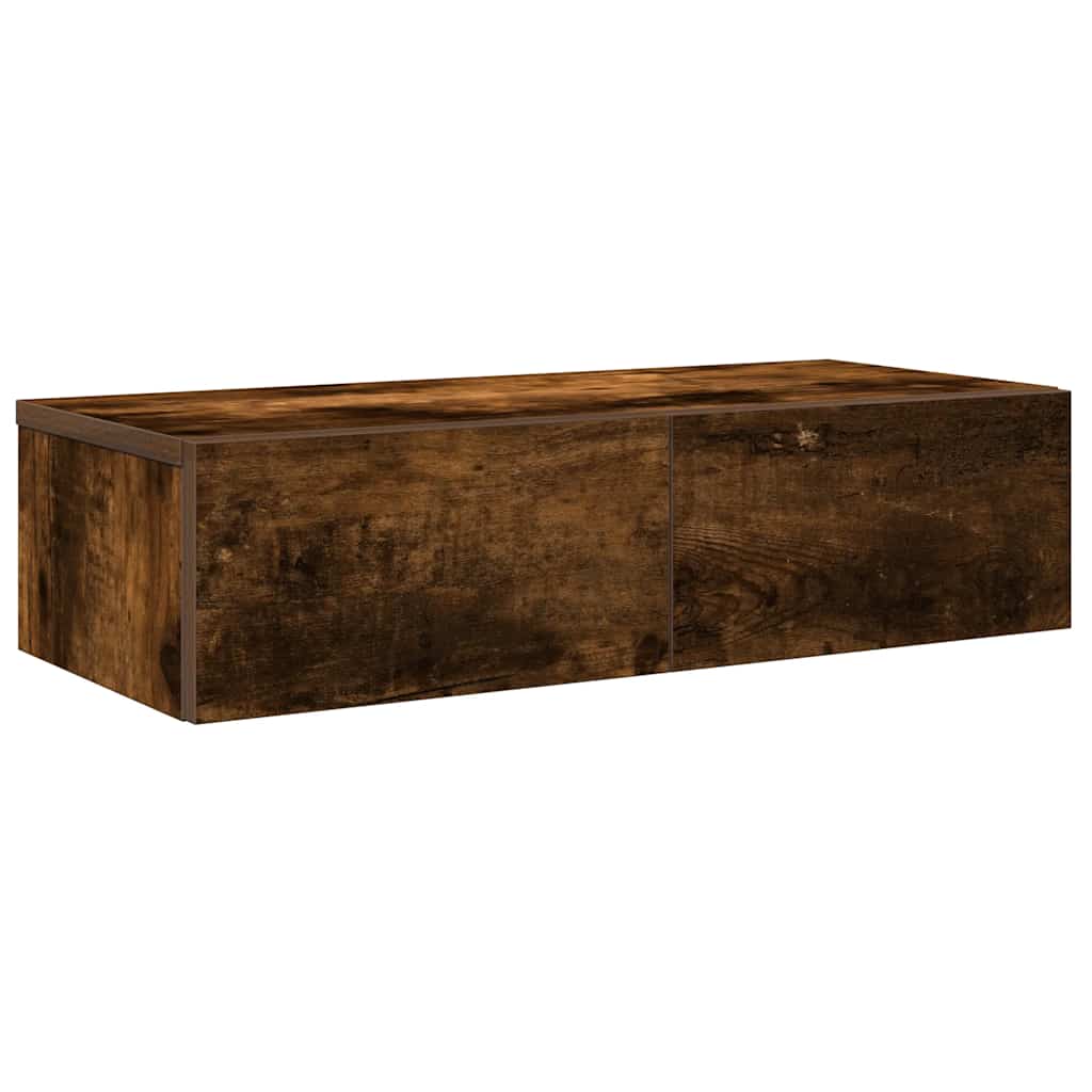 Vidaxl wandschap met lades 60x26,5x15 cm bewerkt hout gerookt eiken