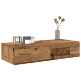 Vidaxl wandschap met lades 80x33x17 cm bewerkt hout oud houtkleurig