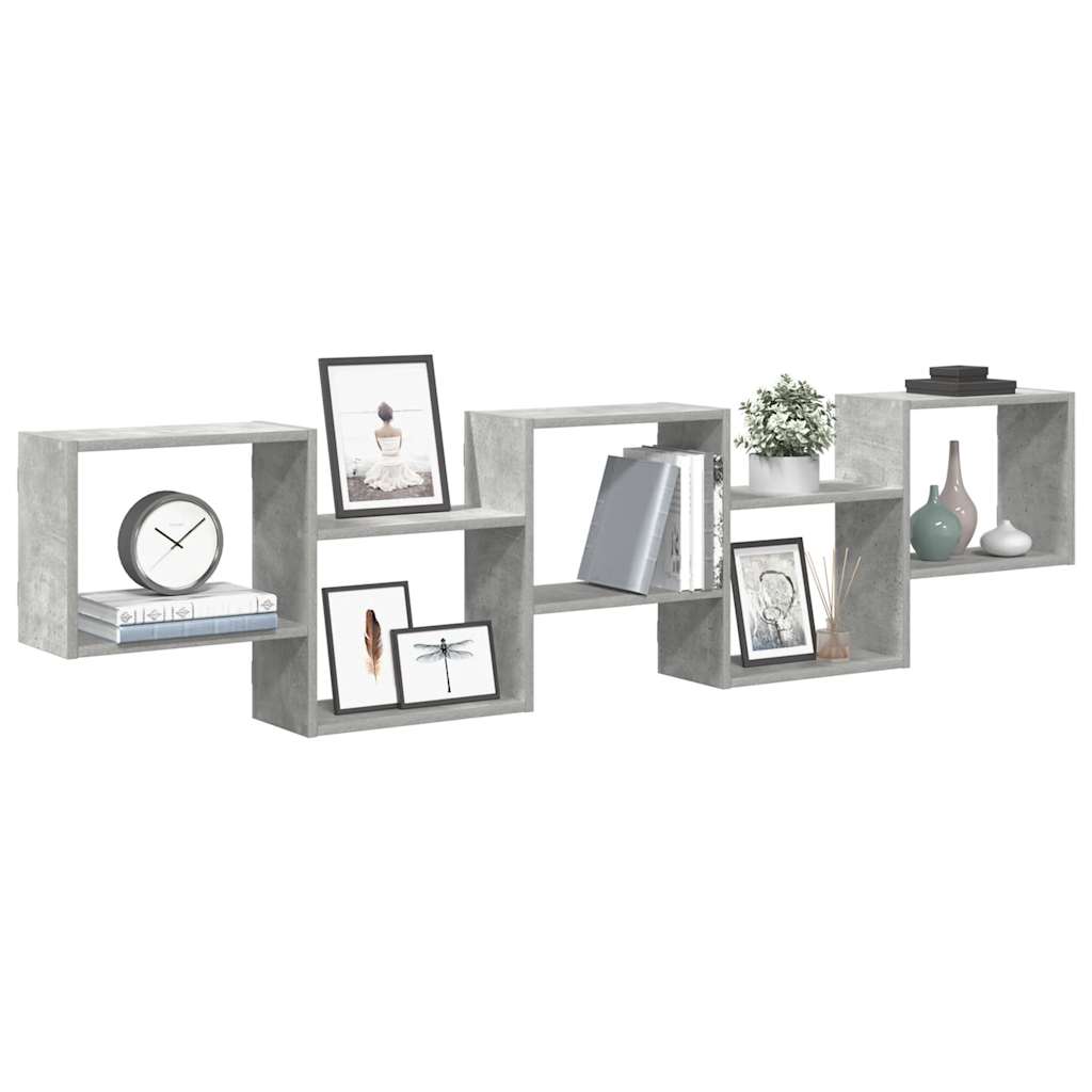 Vidaxl wandschap kubus 5 vakken bewerkt hout betongrijs