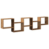 Vidaxl wandschap kubus 5 vakken bewerkt hout oud houtkleurig