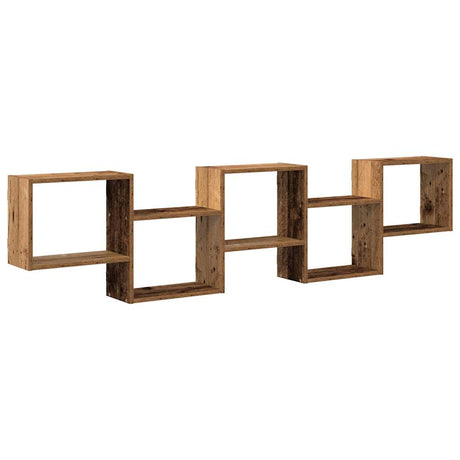 Vidaxl wandschap kubus 5 vakken bewerkt hout oud houtkleurig