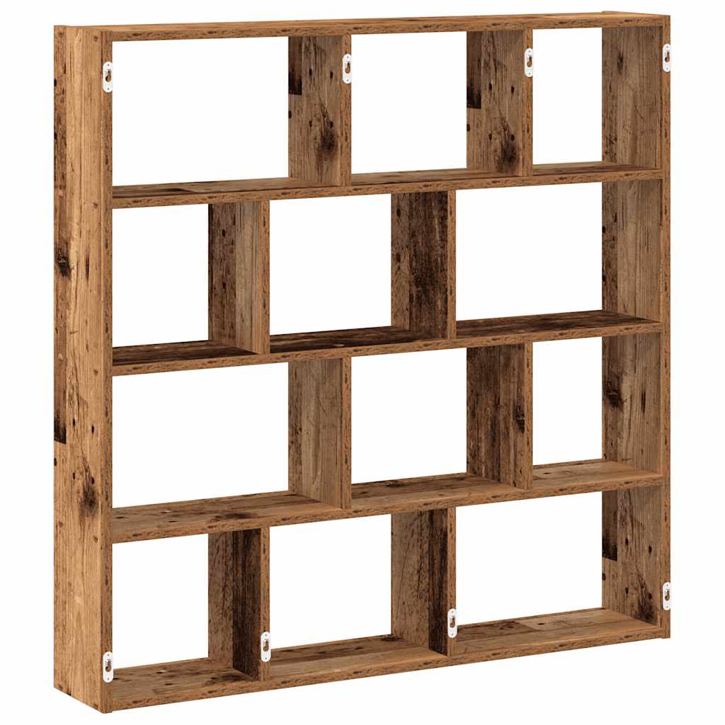 Vidaxl wandschap kubus 12 vakken bewerkt hout oud houtkleurig