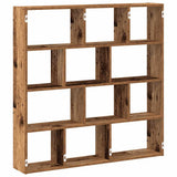Vidaxl wandschap kubus 12 vakken bewerkt hout oud houtkleurig