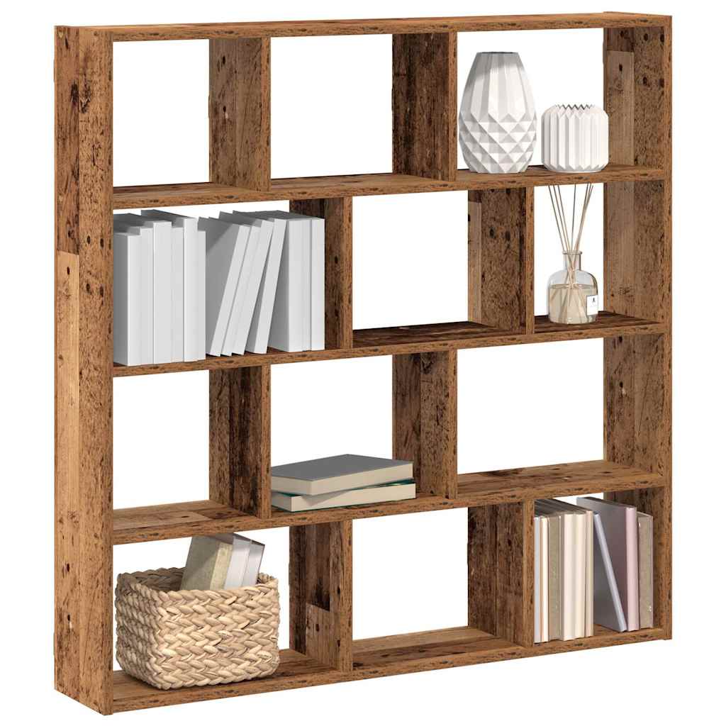Vidaxl wandschap kubus 12 vakken bewerkt hout oud houtkleurig