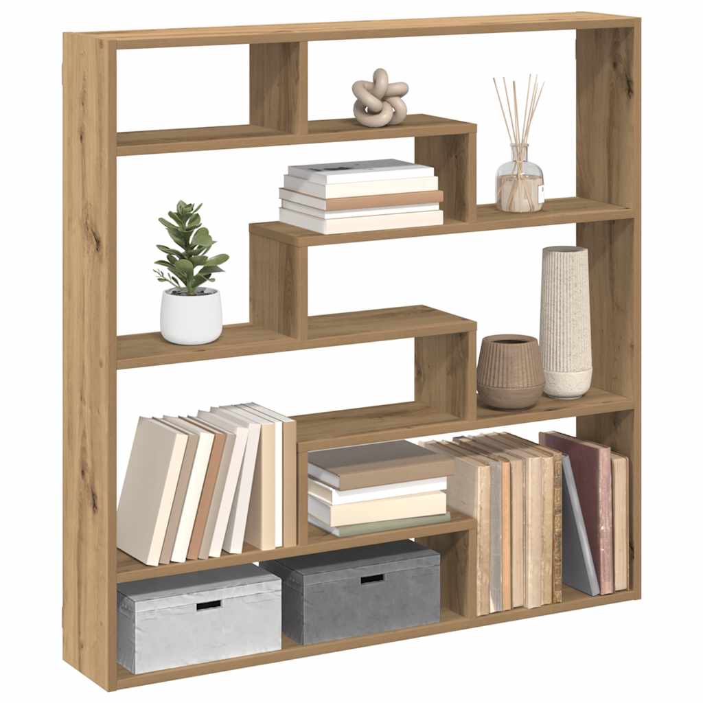 Vidaxl wandschap kubus 7 vakken bewerkt hout artisanaal eikenkleurig