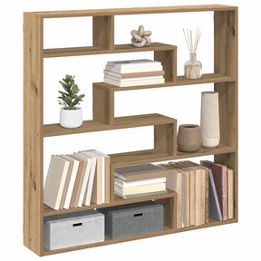 Vidaxl wandschap kubus 7 vakken bewerkt hout artisanaal eikenkleurig