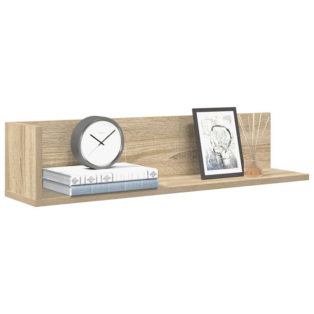 Vidaxl wandschappen 2 st 75x16,5x16,5cm bewerkt hout sonoma eikenkleur