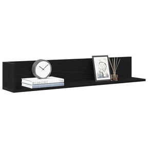 Vidaxl wandschappen 2 st 100x16,5x16,5 cm bewerkt hout zwart