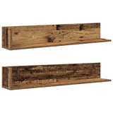 Vidaxl wandschappen 2 st 100x16,5x16,5 cm bewerkt hout oud houtkleurig