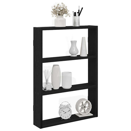 Vidaxl wandschap 43x9x60 cm bewerkt hout zwart