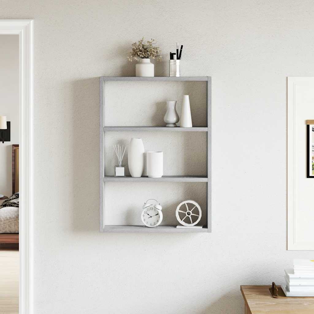 Vidaxl wandschap 43x9x60 cm bewerkt hout grijs sonoma eikenkleurig