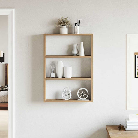 Vidaxl wandschap 43x9x60 cm bewerkt hout artisanaal eikenkleurig