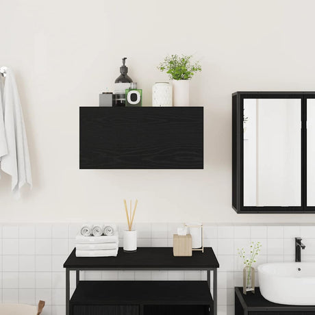 Vidaxl badkamerwandkast 60x25x30 cm bewerkt hout zwart