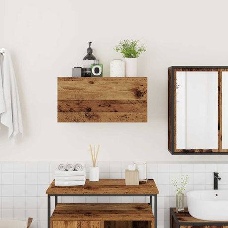 Vidaxl badkamerwandkast 60x25x30 cm bewerkt hout oud houtkleurig