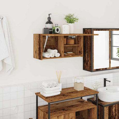 Vidaxl badkamerwandkast 60x25x30 cm bewerkt hout oud houtkleurig