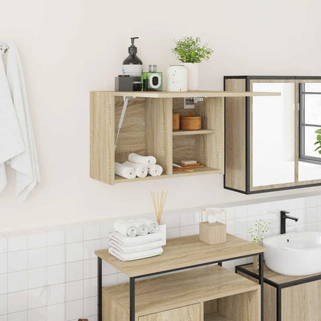 Vidaxl badkamerwandkast 60x25x40 cm bewerkt hout sonoma eikenkleurig