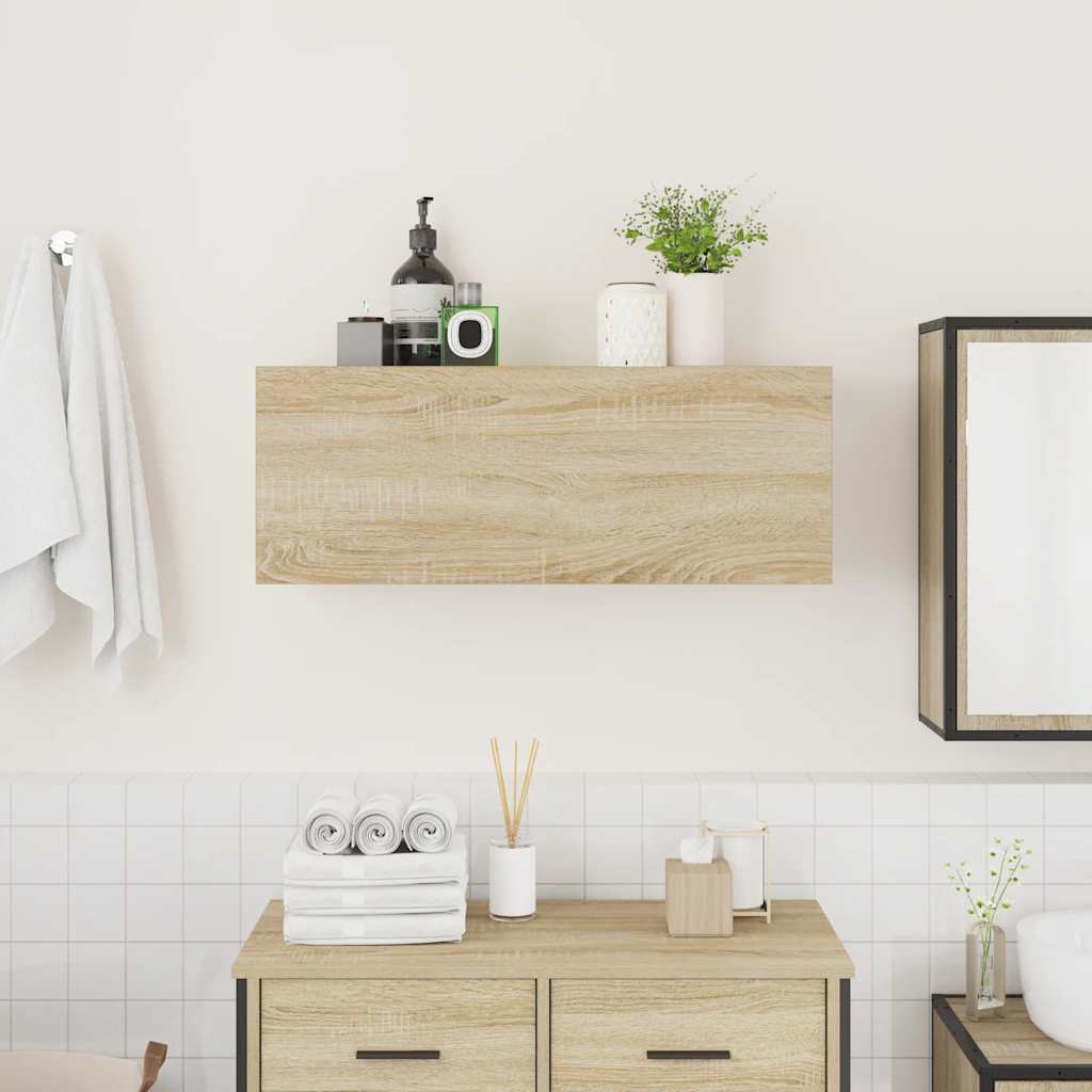 Vidaxl badkamerwandkast 80x25x30 cm bewerkt hout sonoma eikenkleurig