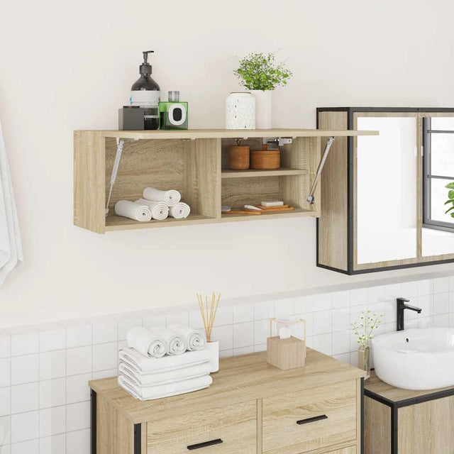 Vidaxl badkamerwandkast 80x25x30 cm bewerkt hout sonoma eikenkleurig