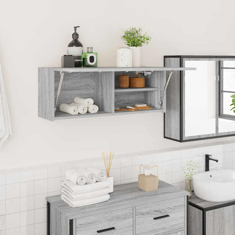 Vidaxl badkamerwandkast 80x25x30 cm bewerkt hout grijs sonoma eiken