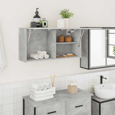 Vidaxl badkamerwandkast 80x25x40 cm bewerkt hout betongrijs