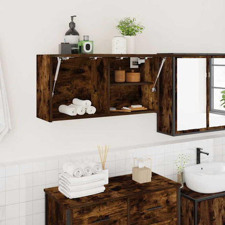 Vidaxl badkamerwandkast 80x25x40 cm bewerkt hout gerookt eikenkleurig